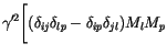 $\displaystyle \gamma'^2
\Biggl[
(\delta_{ij}\delta_{lp}-\delta_{ip}\delta_{jl}) M_l M_p$