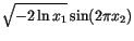 $\displaystyle \sqrt{-2 \ln x_1} \sin(2 \pi x_2)$