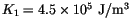 $K_1=4.5\times 10^{5} \mathrm{~J/m^3}$