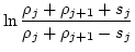 $\displaystyle \ln\frac{\rho_j+\rho_{j+1}+s_j}{\rho_j+\rho_{j+1}-s_j}$