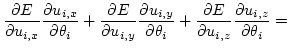 $\displaystyle \frac{\partial E}{\partial u_{i,x}}\frac{\partial u_{i,x}}{\parti...
...\frac{\partial E}{\partial u_{i,z}}\frac{\partial u_{i,z}}{\partial \theta_i}
=$