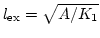 $l_\mathrm{ex}=\sqrt{A/K_1}$