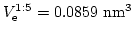 $V_\mathrm{e}^{1:5}=0.0859 \mathrm{nm}^3$