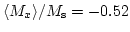 $\langle M_x \rangle/M_\mathrm{s}=-0.52$