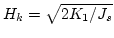 $H_k=\sqrt{2 K_1/J_s}$